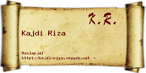 Kajdi Riza névjegykártya